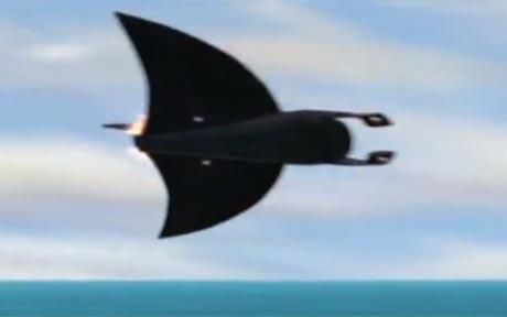 The manta ray-like flying submarine from The Incredibles.