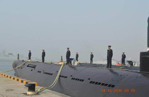 Navy submarines dock in Chittagong port